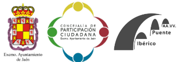 Logotipos del Excmo. Ayuntamiento de Jaén, la Concejalía de Participación Ciudadana y la AA.VV. Puente Ibérico